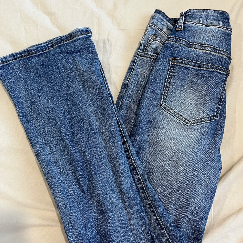 SHEIN Women's Straight Leg Denim Jeans - Classic Blue